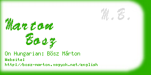marton bosz business card